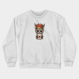 Cute Royal Lynx Wearing Crown Crewneck Sweatshirt